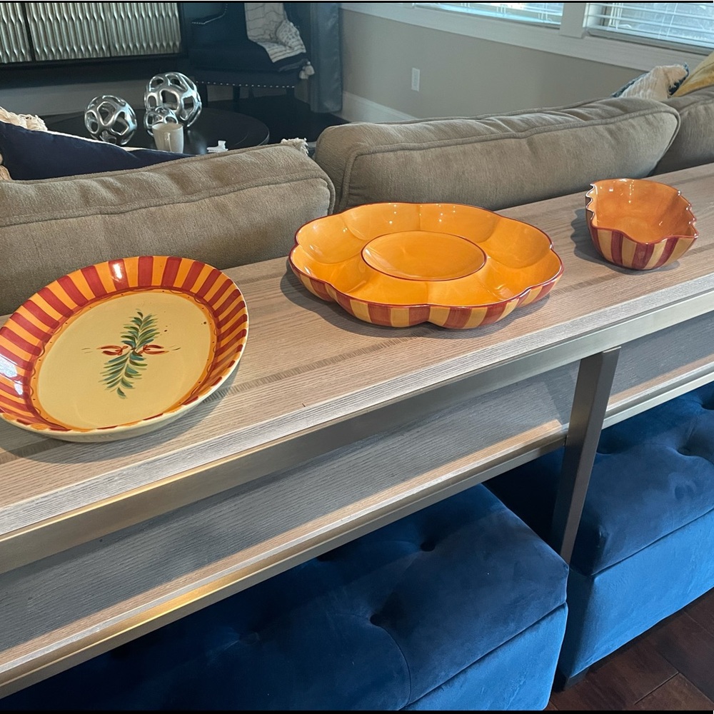 Gail Pittman hand Painted serveware